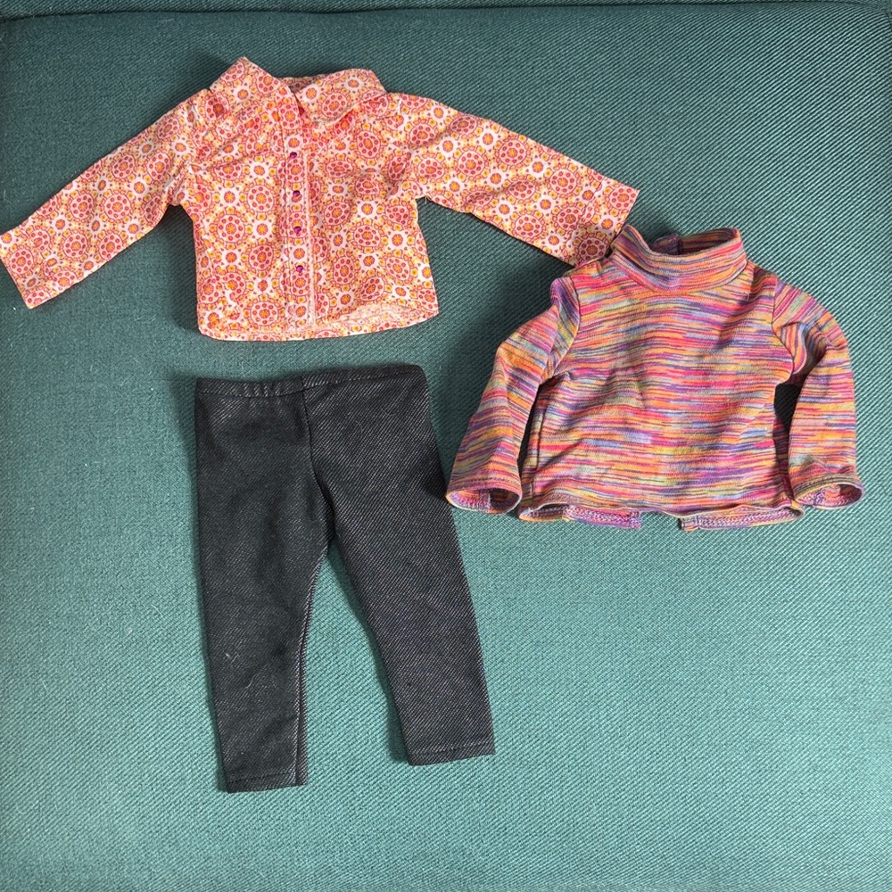 American Girl 18" Doll Clothes Jeans and 2 Long Sleeve Shirts